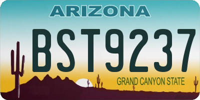 AZ license plate BST9237