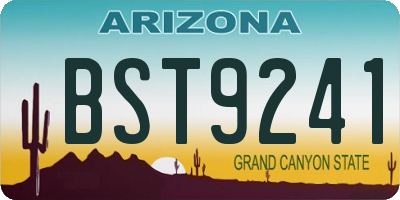 AZ license plate BST9241