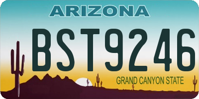 AZ license plate BST9246