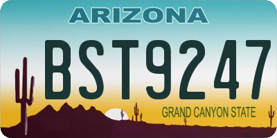 AZ license plate BST9247