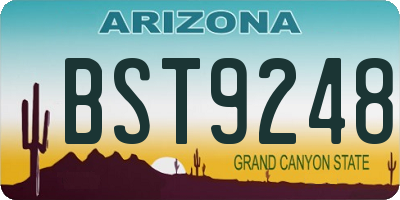 AZ license plate BST9248