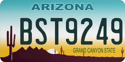 AZ license plate BST9249