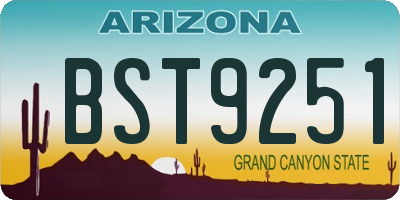 AZ license plate BST9251