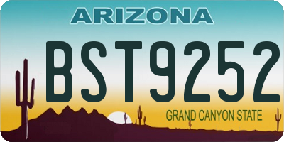 AZ license plate BST9252