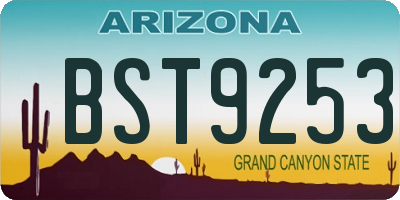 AZ license plate BST9253