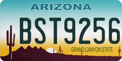 AZ license plate BST9256