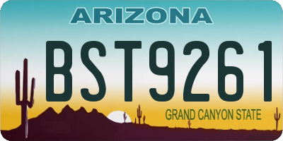 AZ license plate BST9261