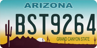 AZ license plate BST9264