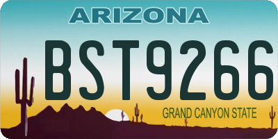 AZ license plate BST9266