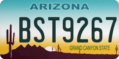 AZ license plate BST9267