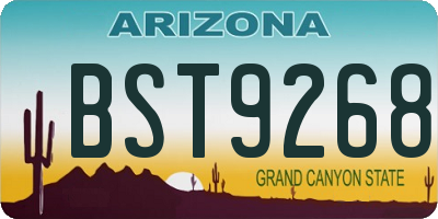 AZ license plate BST9268