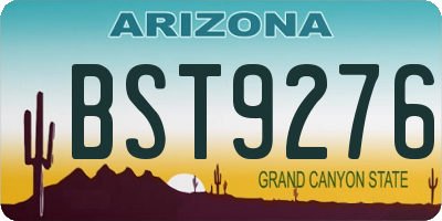 AZ license plate BST9276