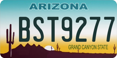 AZ license plate BST9277