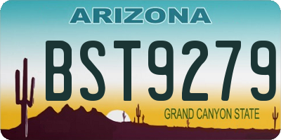 AZ license plate BST9279