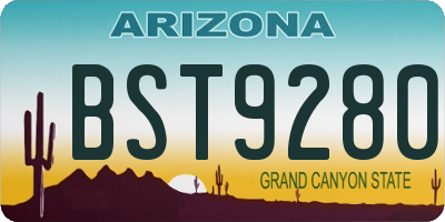 AZ license plate BST9280