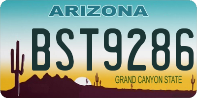 AZ license plate BST9286