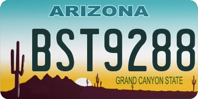 AZ license plate BST9288