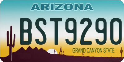 AZ license plate BST9290