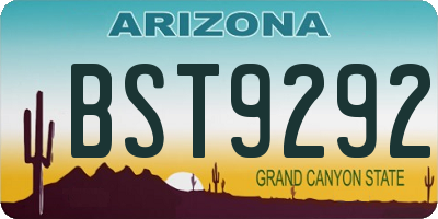 AZ license plate BST9292