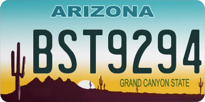 AZ license plate BST9294