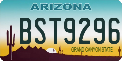 AZ license plate BST9296