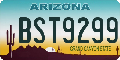 AZ license plate BST9299