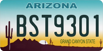 AZ license plate BST9301