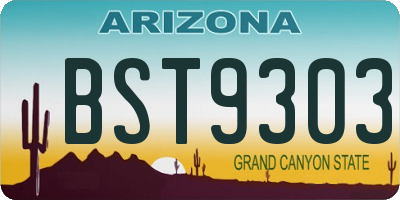 AZ license plate BST9303