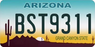 AZ license plate BST9311