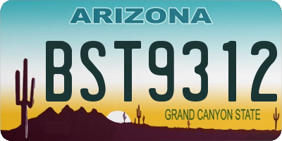 AZ license plate BST9312