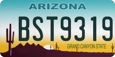 AZ license plate BST9319