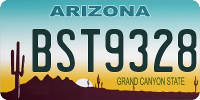 AZ license plate BST9328