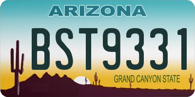 AZ license plate BST9331