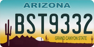 AZ license plate BST9332