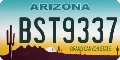 AZ license plate BST9337