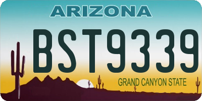 AZ license plate BST9339