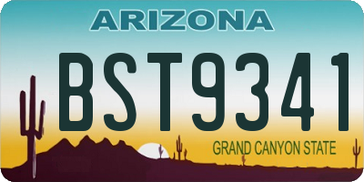 AZ license plate BST9341