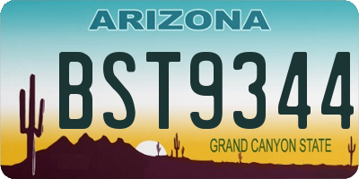 AZ license plate BST9344