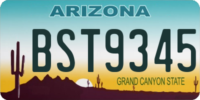 AZ license plate BST9345