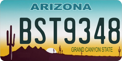 AZ license plate BST9348