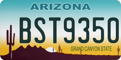 AZ license plate BST9350