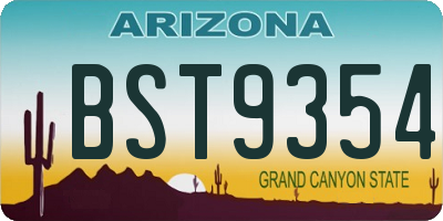 AZ license plate BST9354