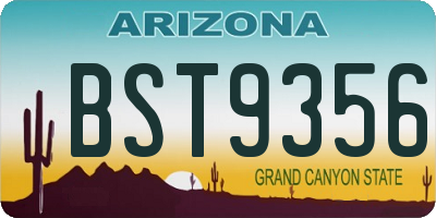 AZ license plate BST9356