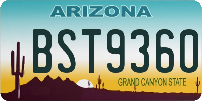 AZ license plate BST9360