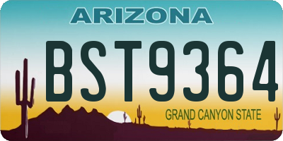 AZ license plate BST9364