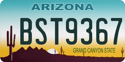 AZ license plate BST9367