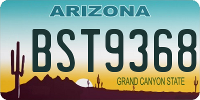 AZ license plate BST9368