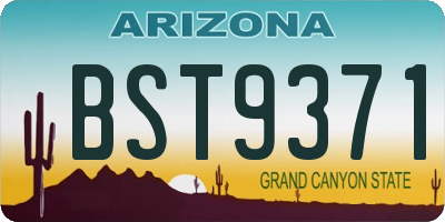 AZ license plate BST9371