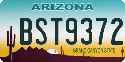 AZ license plate BST9372