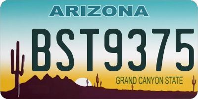 AZ license plate BST9375